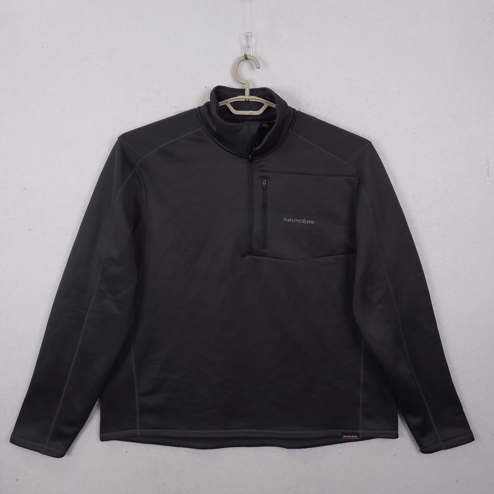 Grundens 1/4 Zip Pullover Mens 3XL Black Fleece Lined Fishing Performance